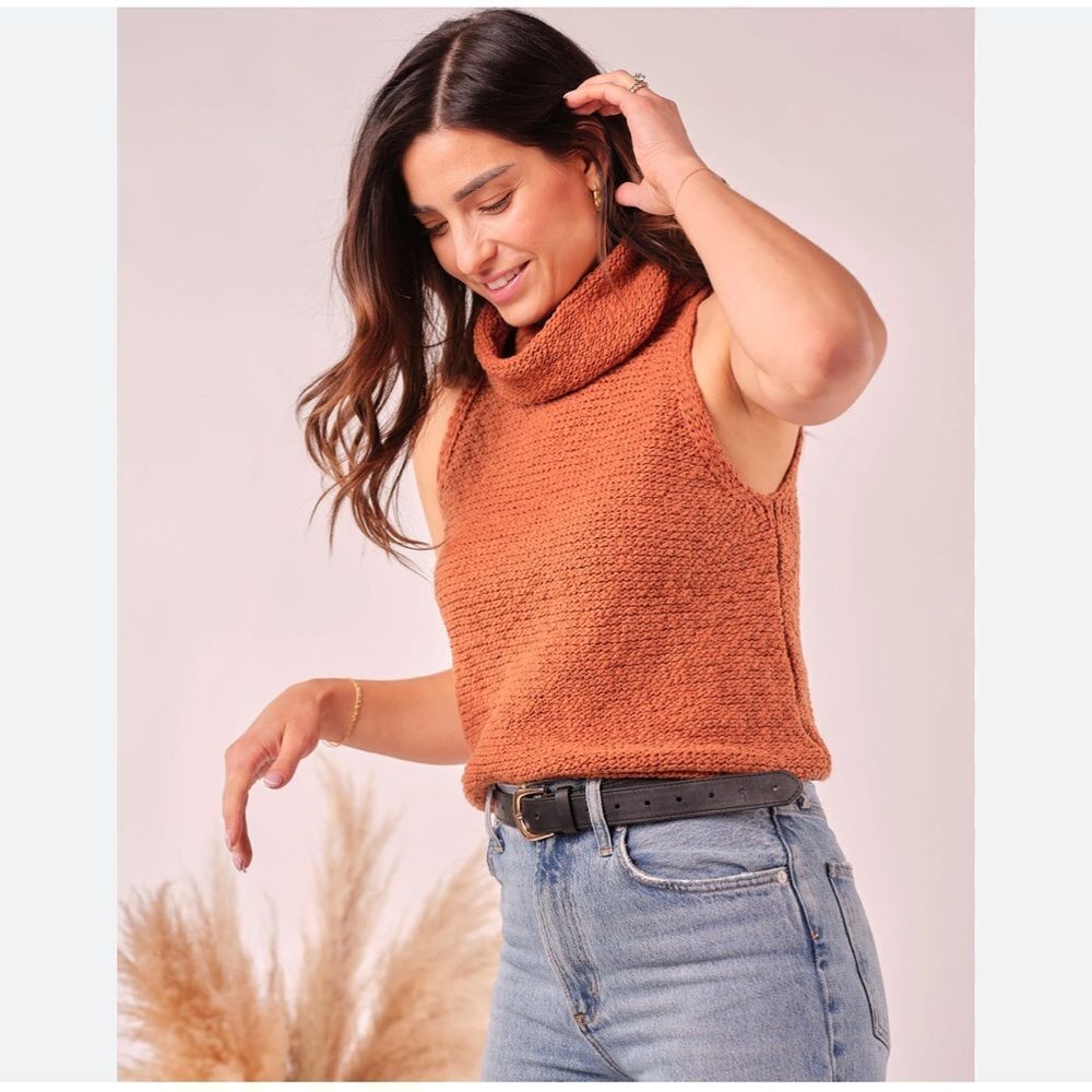 Scoop NYC Women's Orange Cowl Neck Sweater